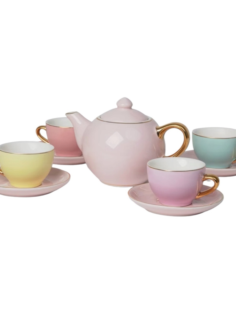 FAO Schwarz Pastel 9-Piece Ceramic Tea Party Set - New In Box - Picture 3 of 4